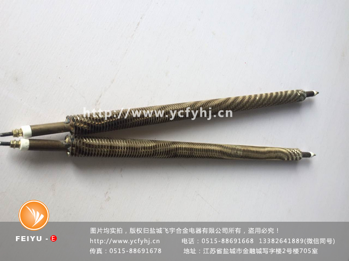 雙頭翅片式加熱棒實(shí)拍照片，盜用必究！